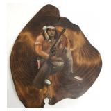 Oil painting on wood slab- Native American