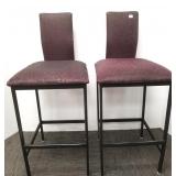 2 upholstered iron tall stools - 27"H seat
