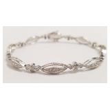 14k white gold & diamond tennis bracelet with 64
