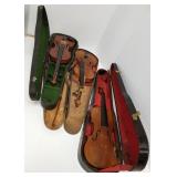 3 vintage / antique violins in cases - 1 Giovan