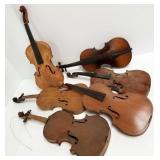 6 vintage / antique violins (all as is)