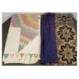 Antique coverlet & patchwork quilt