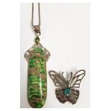 2 sterling silver items - artist initialed