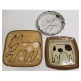 3 pieces of art pottery - 2 signed "SK" & one