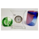 Waterford crystal clock 7" high, Tittot glass