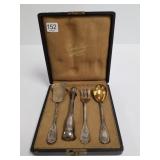 4 piece Cardeillac hallmarked silver set in fitted