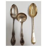 2 Northumbria sterling spoons & one hallmarked