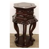 Teak Oriental carved stand 28" tall 15" wide *