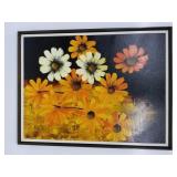 Mid century oil on board- flowers 32"x 43" OD *