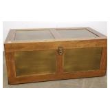 Oak & brass blanket chest 40"W, 21"D, 17"T *