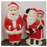 2 blow mold Santa  - one with Mrs. Claus - 34" -