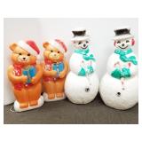2 blow mold snowmen - 36" - 40" & 2 blow mold