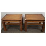 2 benches with reversible upholstery & wood tops