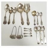 Group of sterling .830 & coin silver , flatware &
