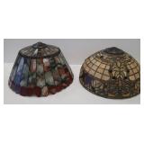 2 contemporary stained glass lamp shades - 16"