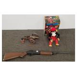 Crosman air rifle, small cannon model & Jolly