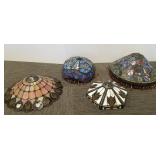 4 contemporary stained glass lamp shades -