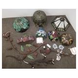 Group lighting parts and stained glass lamp