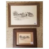 Signed E. Lucke (Ernst) framed pencil drawing &