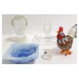 Group including small art glass figures, etc.