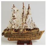 Wood sailing ship model "The Napoleon"; 17"  x 16"