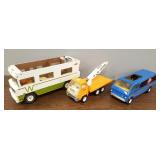 3 Tonka vehicles - motorhome, wrecker & van (as