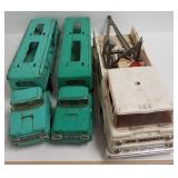 2 Buddy L car transporters & a Super Highway