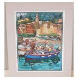 Unframed Solinas (Laurent Marcel) gouache