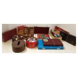 Group of games, playing cards, poker set, etc.