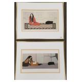 2 framed Will Barnet prints- aurora & soliloguy-
