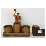 2 Black Forest, etc. carved smoke sets - larger