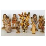 10 Anri, etc. carved wood angel figures - 7"