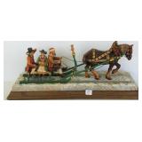 Swiss carved horse & sleigh 128-150 - 21 1/2"L x