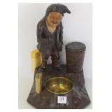 Swiss carved figural musical smoke set