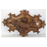 Carved Black Forest game wall plaque - 22"W x
