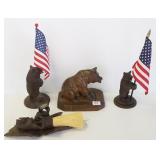 Five Black Forest carved figures - largest is 6"