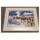 Youngquist, Jack signed harbor scene watercolor