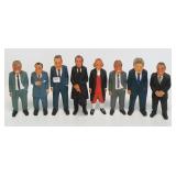 8 signed wood carvings of US Presidents 8" to