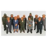 12 signed wood carvings of Historical figures -