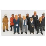 10 signed wood carvings of historical figures -