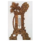 Black Forest Swiss carved palm tree wall plaque