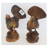2 Anri 7" carved turkey figures