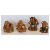 4 Dobin, etc. Swiss carved troll figures 5"