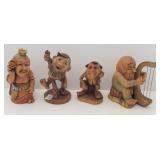 4 Dobin, etc. Swiss carved troll figures 6"