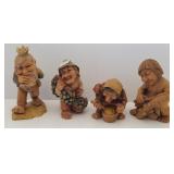 4 Dobin, etc. Swiss carved troll figures 6"