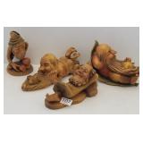 4 Dobin, etc. Swiss carved troll figures 5"