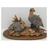 Anri carved partridge group 479/1000; 9" wide x 5"