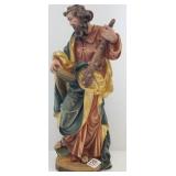 Staffler signed carved wood figure Moses 12" tall