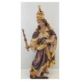 Swiss carved wood decorated figure - Mary - 12"