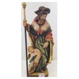 Staffler signed carved wood figure - man with